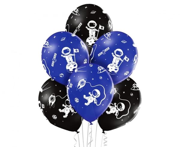6 stycken 12 tum (30 cm) Astronaut Planet ballonger