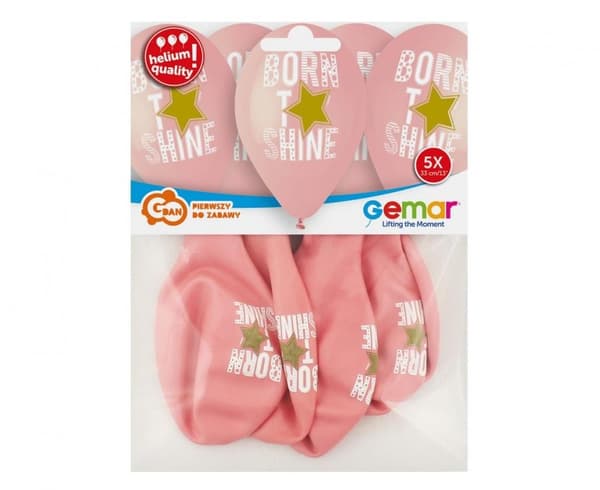 Baby Born to Shine Rosa ballong, 5-pack 33 cm (13 tum)