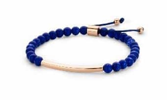 Victoria Rose guld-färgad armband med blå pärla