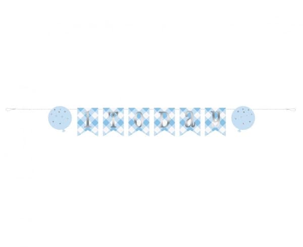 Blå pappersbanner för 1-årsdag, 182 cm, Första födelsedagen