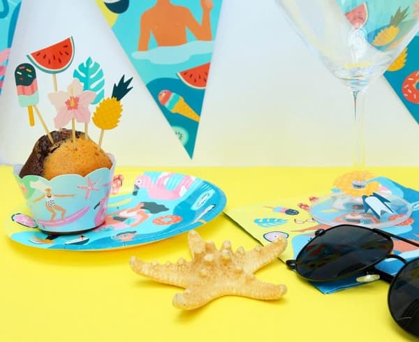 Muffinsdekorset Summer Surfing, 6 stycken