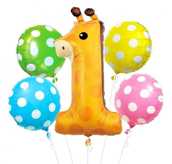 Giraff Folieballong Set med 5 Dela – Djurmotiv