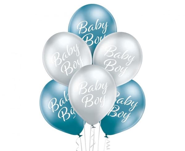 Ballonger Baby Boy, 6 st 12 tum (30 cm)