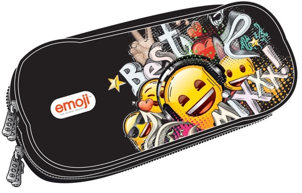 Pencil Case Emoji Mix med 2 fack, 26 cm
