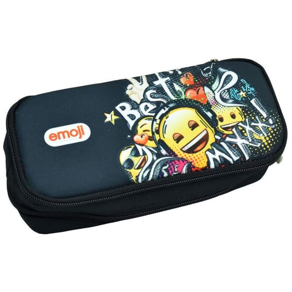 Pencil Case Emoji Mix med 2 fack, 26 cm