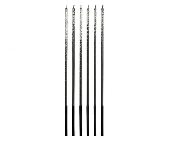 Set med 6 färgglada glittertårtkubbstickor i ombre-design