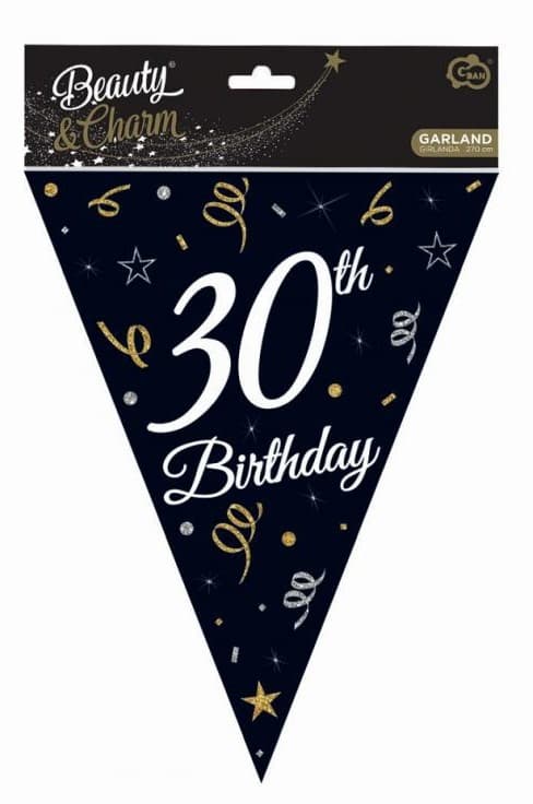 B&C Happy Birthday 30 Banner Garland 270 cm