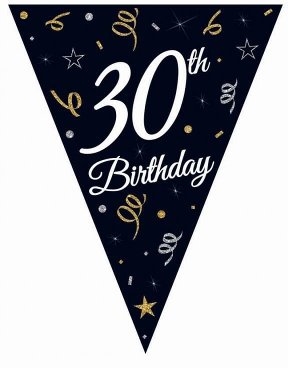B&C Happy Birthday 30 Banner Garland 270 cm