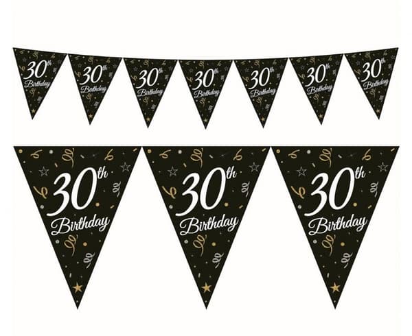 B&C Happy Birthday 30 Banner Garland 270 cm