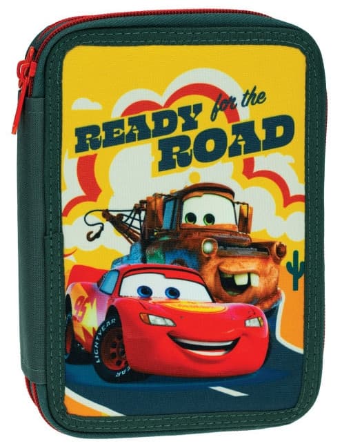 Disney Cars pennfodral med två fack och vägtema
