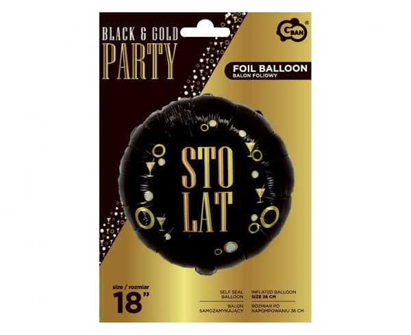 B&C Sto Lat folieballong 36 cm - Grattis på födelsedagen
