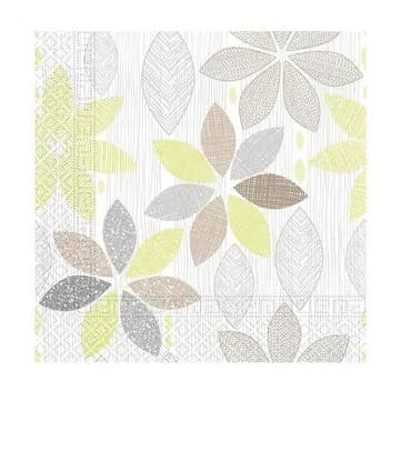 Blommigt lövverk servetter 20 st 33x33 cm
