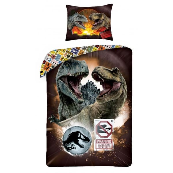 Jurassic World sängset Dangerous Creatures 140×200 cm, 70×90 cm