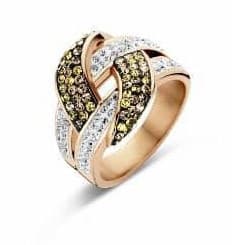 Victoria ring i roséguld med flerfärgade stenar
