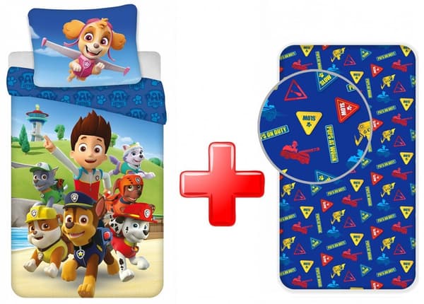 Paw Patrol sängset med påslakan och fitted sheet
