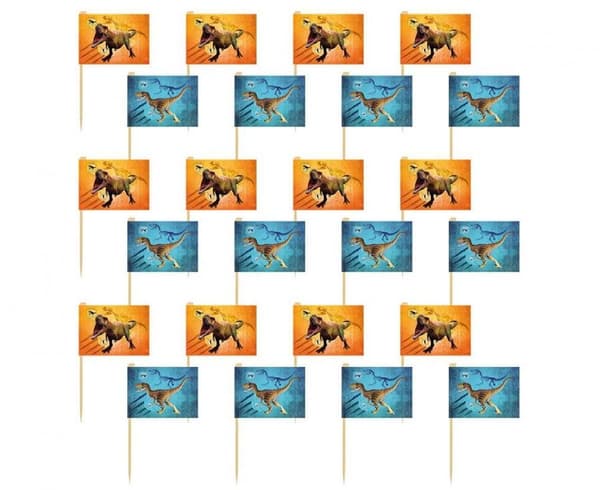 Dekorativa T-Rex-pinnar, 24-pack