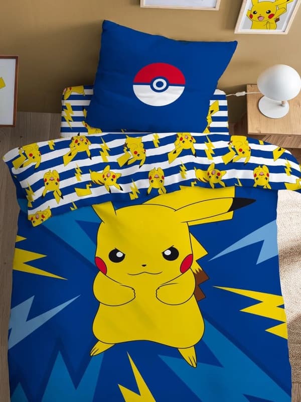 Pokémon Pika-Power täckbädd 140×200 cm, 70×90 cm