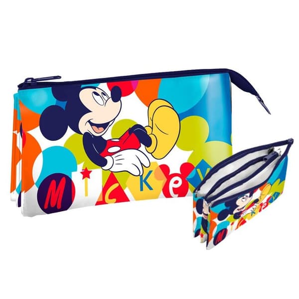 Barns toalettväska med Mickey Mouse från Disney, pennfodral med 3 fack
