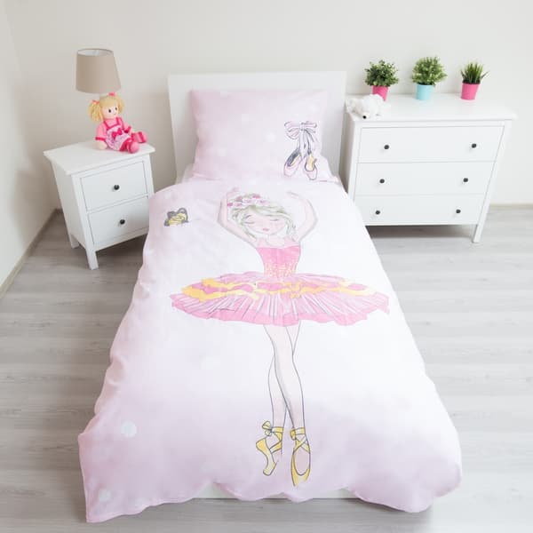 Bäddset Ballerina i Ballet-design 140×200 cm, 70×90 cm