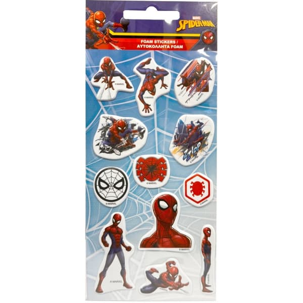 Spiderman klistermärkesset i puffigt skum
