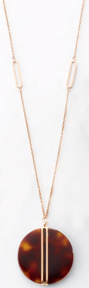 Halsband i roséguld med brunt mönster - Victoria