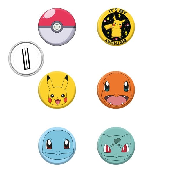 Pokémon-badge, pinset med 8 stycken
