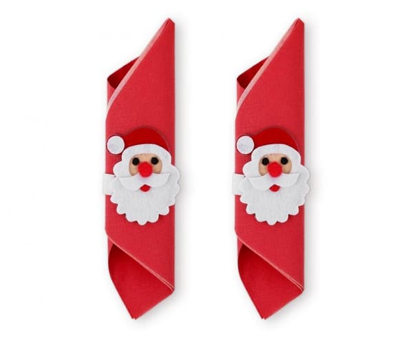 Julklingande servettringar med jultomte-set