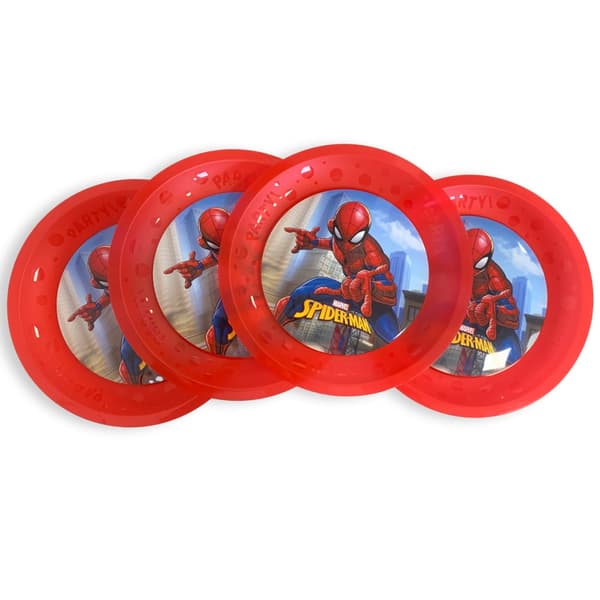 Spiderman Crime Fighter set med 4 mikropremium plasttallrikar 21 cm