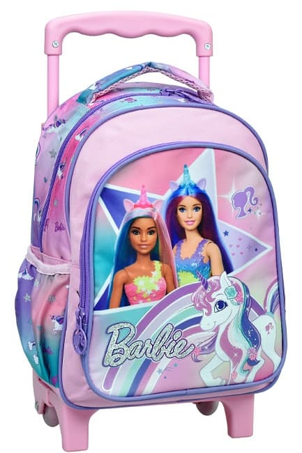 Barbie enhörning rullande ryggsäck för förskola, 30 cm