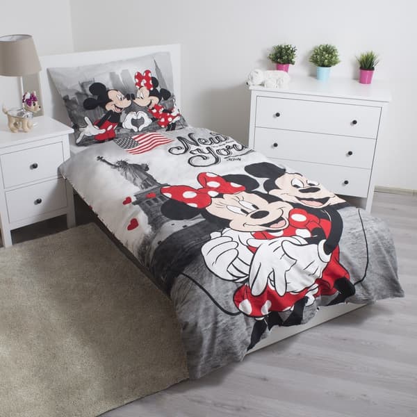 Disney Mickey och Minnie Sängklädespaket New York 140×200 cm, 60×80 cm