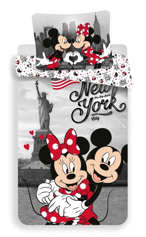 Disney Mickey och Minnie Sängklädespaket New York 140×200 cm, 60×80 cm