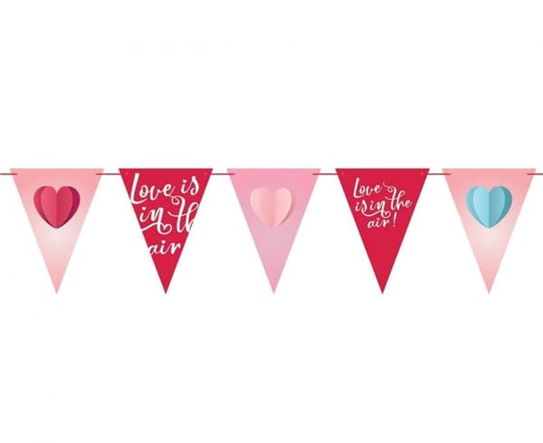 Banner med texten "Love Love is in the air" 270 cm