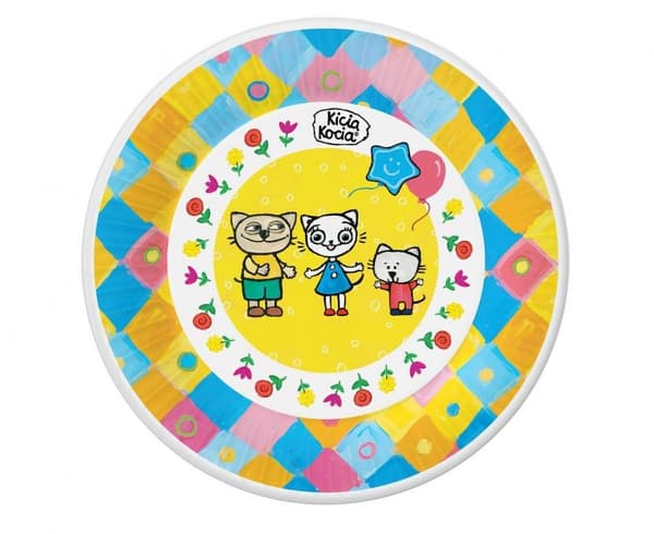 Papperstallrikar med kattungar 6-pack - 18 cm