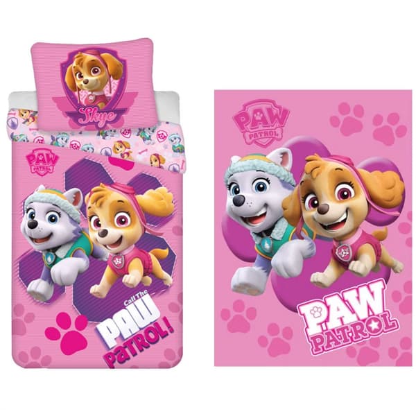 Paw Patrol barnbäddsset med fleecefilt