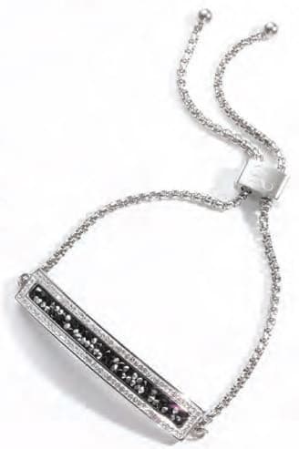 Victoria Silverfärgad Armband med Svart och Vit Sten