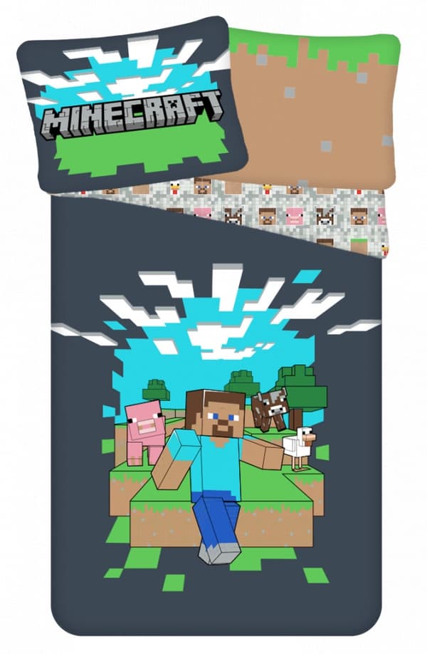 Minecraft sängkläder täcke 140×200 cm, 70×90 cm