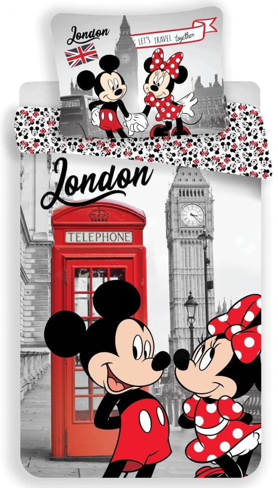 Disney Minnie London sängkläder set 140×200 cm, 70×90 cm