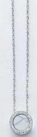 Victoria silverfärgad halsband med vitt mönster