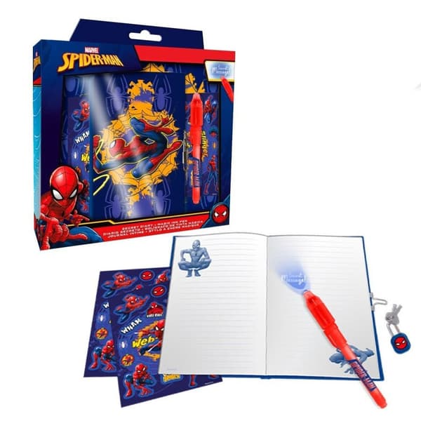 Spiderman Web-Slinger dagbok + set med magisk penna