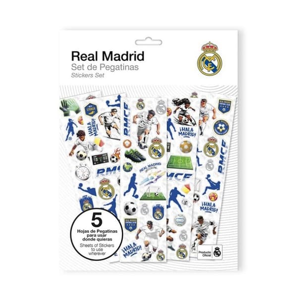Sticker set med 5 ark från Real Madrid