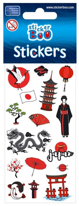 Japanskt klistermärkesset för resor