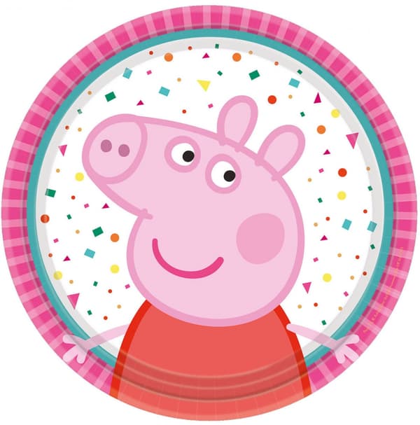 Peppa Pig konfetti papptallrikar 8 st 18 cm