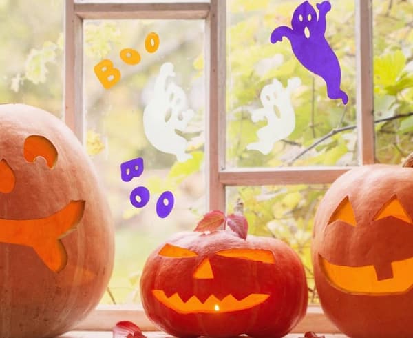 Halloween Boo gel fönsterdekalset