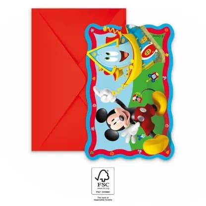 Disney Mickey Rock the House Party inbjudningsset med 6 stycken FSC-certifierade kort