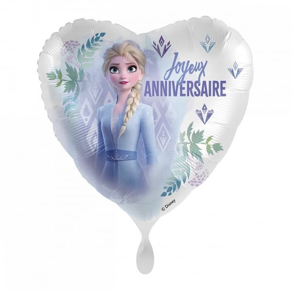 Elsa från Disney Frozen foilballong, Joyeux Anniversaire, 43 cm