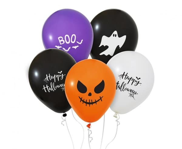 Halloween Glada ballonger, 5 st 30 cm (12 tum)