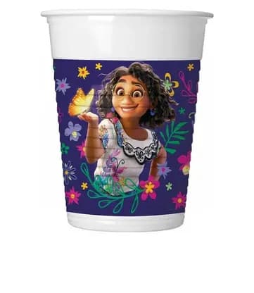 Disney Encanto plastmuggar med blommor, 8 st, 200 ml