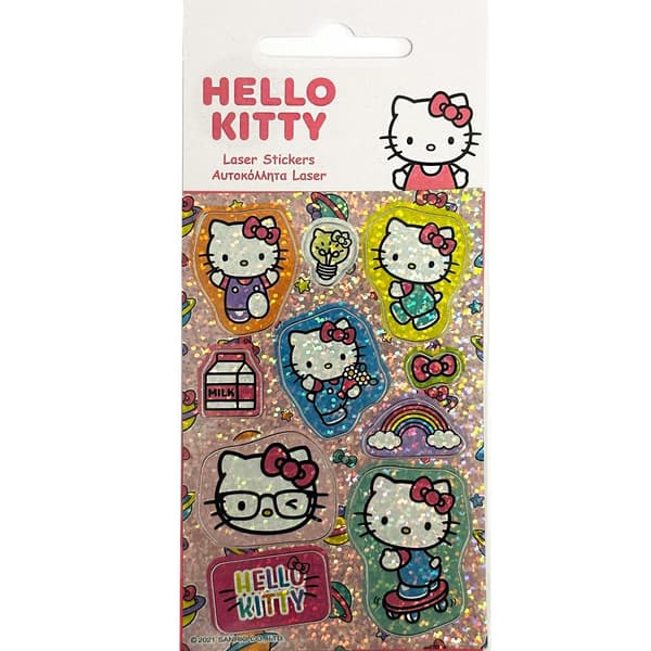 Hello Kitty hologramklistermärkeset med glittrande effekt