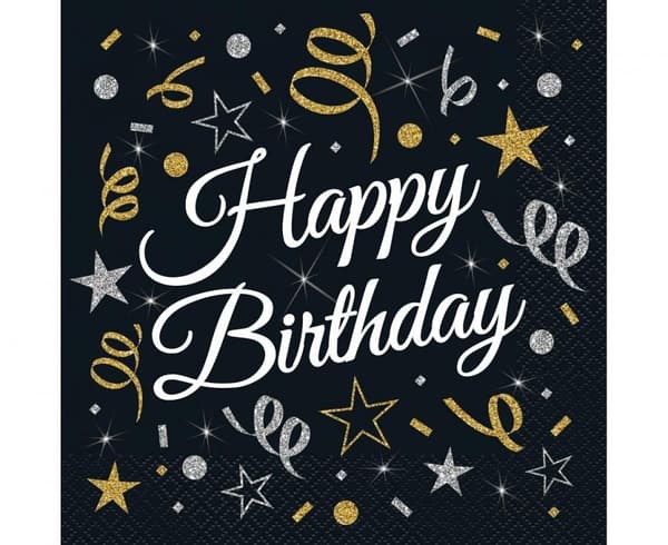 B&C Happy Birthday Servetter - 20-pack 33x33 cm