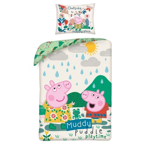 Peppa Pig Sängöverdrag i lerig design 140×200 cm, 70×90 cm
